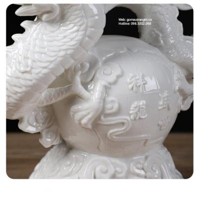 TƯỢNG RỒNG BẠCH ĐỊNH - SỨ TRẮNG
